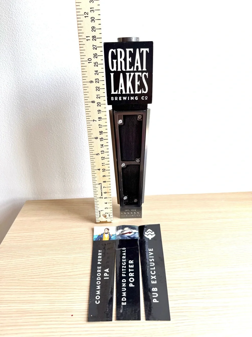 Great Lakes Brewing Co Interchangeable 3-Sided Beer Bar Tap Handle w/ 6 Inserts